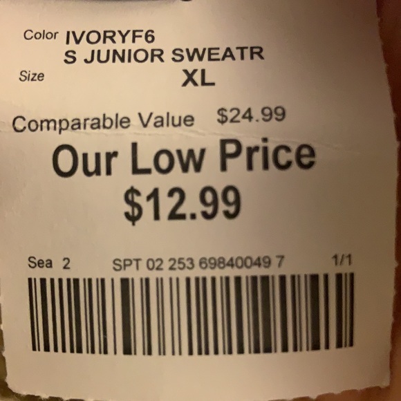 Poof Apparel ivory hoodie sweater - Picture 2 of 2